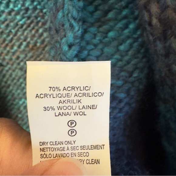 Lucky Brand Open Front Cardigan Sweater Teal Black Women Size XS - Picture 7 of 9